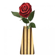 AMADEA Wooden triangular vase with stripes, solid wood of four tree species, 23x12x4 cm - Vase