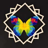 AMADEA Wooden Ornament Coloured Butterfly 9cm - Christmas Ornaments