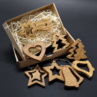 AMADEA Christmas set of 8 solid wood ornaments + box - Christmas Ornaments