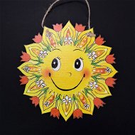 AMADEA Drevená ozdoba farebné slnko 17 cm - Vianočné ozdoby