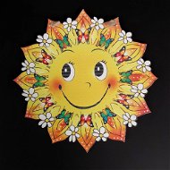 AMADEA Drevená ozdoba farebné slnko 17 cm - Vianočné ozdoby