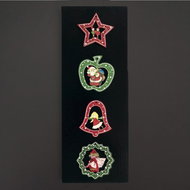 AMADEA SPECIAL OFFER Wooden Ornaments - Set of 4 Pieces of Coloured Ornaments 6cm - Christmas Ornaments