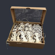 AMADEA Wooden Ornaments - Set of 50 Pieces of Wooden Natural Ornaments, Size 9cm - Christmas Ornaments