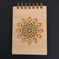 AMADEA Wooden Notebook A6 - Mandala - Journal