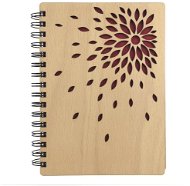 AMADEA Dřevěný zápisník A5 - květ - Zápisník