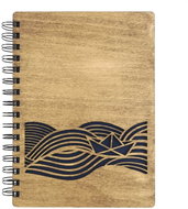 AMADEA Wooden Notebook A5 - Sea Stripe - Journal