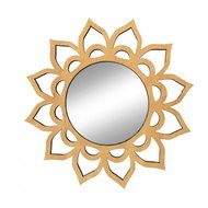 AMADEA Wooden Mirror in the Shape of a Mandala, Solid Wood, Diameter of 30cm - Compact Mirror