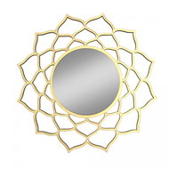 AMADEA Mandala-shaped Wooden Mirror, Diameter of 41cm - Compact Mirror
