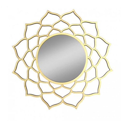 AMADEA Mandala-shaped Wooden Mirror, Diameter of 41cm - Compact Mirror - Main image