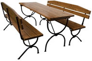 Ambitent Bavord DE LUX I beer table and bench set with backrests, dark 180×60cm - Garden Furniture