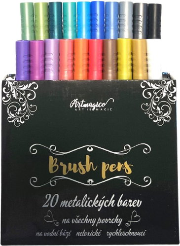 Artmagico Brush pens 20 ks metalické odiene - Popisovače - Hlavný obrázok