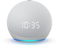 Amazon Echo Dot 4. generációs Glacier White órával - Hangsegéd