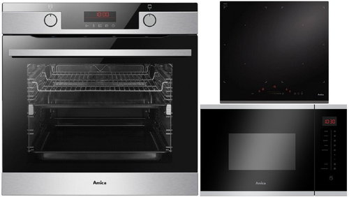 AMICA TXB 121 NTCRBGKX + AMICA DI 6421 B + AMICA TMI 25 AXX - Oven, Cooktop and Microwave Set - Main image