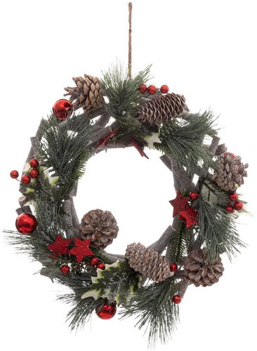 Atmosphera Christmas wreath with pine cones, 30 cm - Wreath - Main image