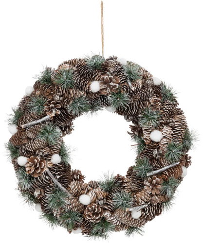 Atmosphera Christmas wreath with pine cones, 48,5 cm - Wreath - Main image