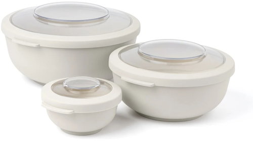 Amuse Tylla To-Go Set of 3 Bowls (200ml, 1L and 2L), Beige - Bowl Set - Main image
