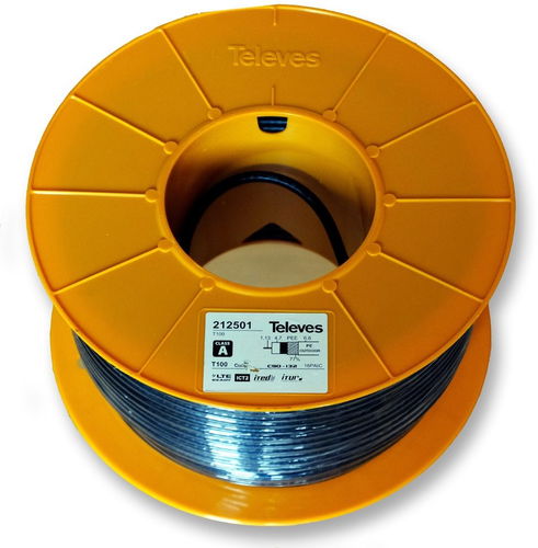 Televes T100 PE Cu/Al 212501/100 m - Koaxiálny kábel - Hlavný obrázok