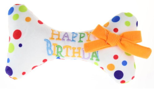 animALL Dog Happy Birthday bone cotton 17 cm - Dog Toy - Main image