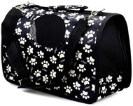 animALL Bag black with white paws L 50 × 22 × 30 cm - Carrier Bag for Pets