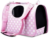 animALL Bag pink squares S 34 × 18 × 24 cm - Carrier Bag for Pets