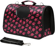 animALL Bag black with pink paws S 34 × 18 × 24 cm - Carrier Bag for Pets