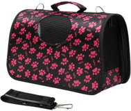 animALL Bag black with pink paws M 40 × 21 × 27 cm - Carrier Bag for Pets