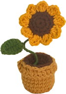 ANNAM Crochet flower in pot Sunflower potted plant, 5 × 14 cm - Artificial Flower