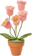 ANNAM Crochet Lily of the valley in a pot pink, 5 × 16 cm - Artificial Flower