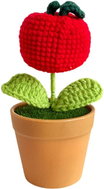 ANNAM Crochet flower in pot small apple, 7 × 14 cm - Artificial Flower