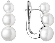 ANNA PERLY Silver earrings with genuine white pearls in three sizes (Ag 925/1000, 5,38 g) - Earrings