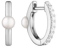 ANNA PERLY Exclusive earrings with freshwater white pearl and cubic zirconia (Ag 925/1000, 3,00 g) - Earrings