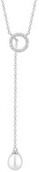 ANNA PERLY Modern silver necklace with white rice pearl on chain and cubic zirconia (Ag 925/1000, 3  - Charm