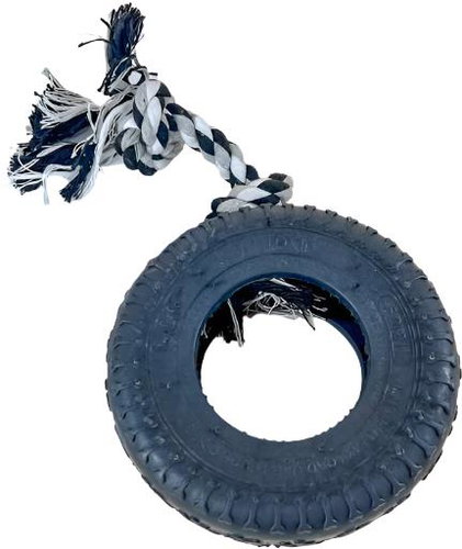 ANNAM Rubber tyre 20 cm, 7 cm rope - Dog Toy - Main image