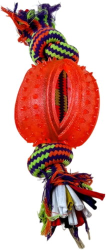 ANNAM Rubber, knitted toy 9 × 23 cm, red - Dog Toy - Main image