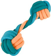 ANNAM Knitted balls on rope 18 cm, blue - Dog Toy