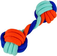ANNAM Knitted balls on rope 18 cm, dark blue - Dog Toy