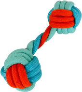 ANNAM Knitted balls on rope 18 cm, orange - Dog Toy
