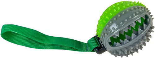 ANNAM Rubber ball for treats with rope 8 cm, green - Dog Toy Ball - Main image