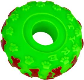 ANNAM Rubber squeaky tyre for dogs 10 × 4 cm, green - Dog Toy - Main image