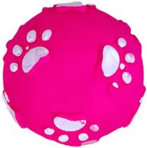 ANNAM Rubber squeaky ball with paws for dogs 8 cm, pink - Dog Toy Ball - Main image