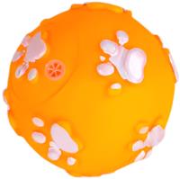 ANNAM Rubber squeaky ball with paws for dogs 8 cm, orange - Dog Toy Ball - Main image