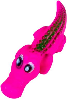 ANNAM Rubber crocodile for dogs 20,5 × 6,8 cm, pink - Dog Toy - Main image