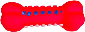 ANNAM Rubber squeaky bone for dogs 15 cm, red - Dog Toy - Main image