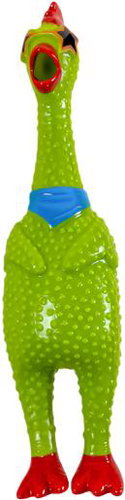 ANNAM Whistling chicken with glasses for dogs 32 cm, green - Dog Toy - Main image