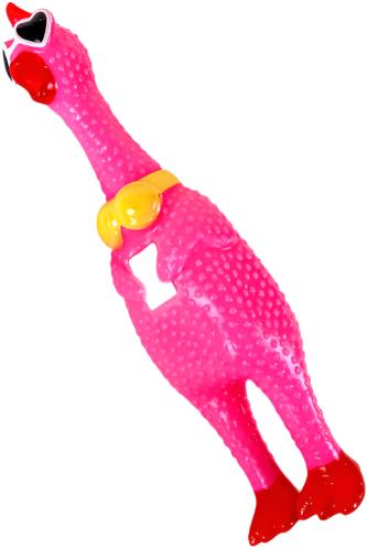 ANNAM Whistling chicken with glasses for dogs 32 cm, pink - Dog Toy - Main image