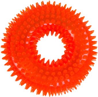 ANNAM Whistling Ring for dogs with spikes 12 cm, orange - Dog Toy - Main image
