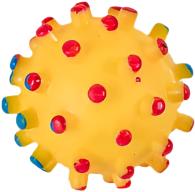 ANNAM Rubber squeaky ball with spikes 6 cm, yellow - Dog Toy Ball - Main image