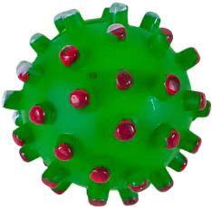 ANNAM Rubber squeaky ball with spikes 6 cm, green - Dog Toy Ball - Main image