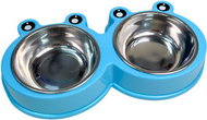 ANNAM Double frog-shaped bowl 11 × 16,5 cm, blue - Dog Bowl
