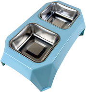 ANNAM Double bowl 33 cm, blue - Dog Bowl